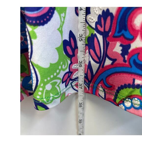 MSK Womens L Colorful Chain Accent Fairy/Cruise/Vacation Shift Dress - Picture 6 of 7